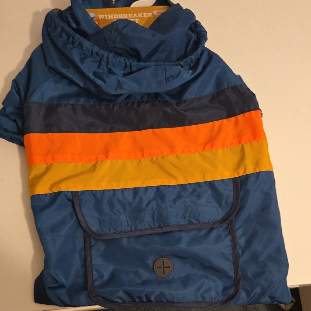 Dog Windbreaker Jacket - Blue, Orange, Yellow